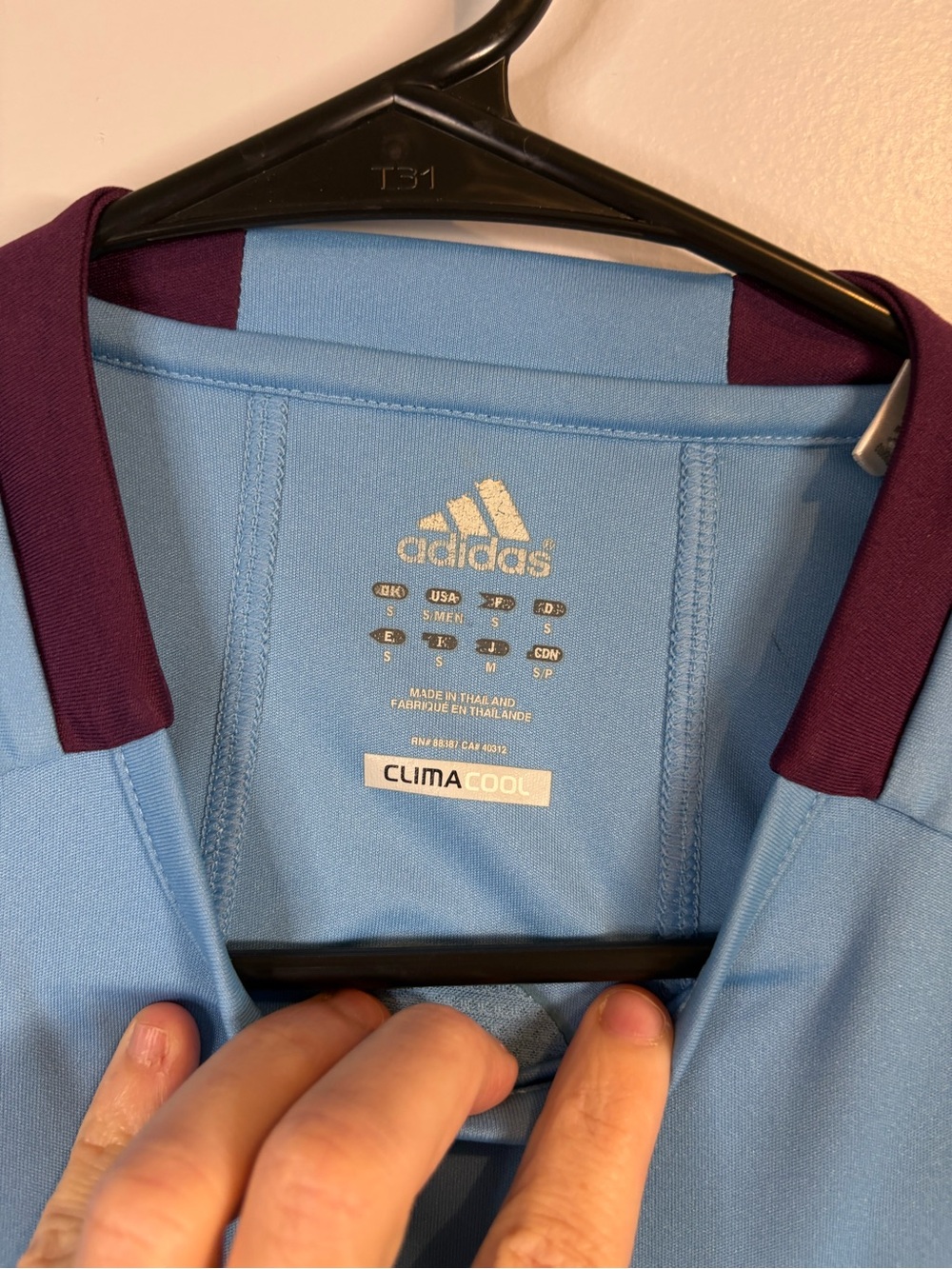 adidas Light Blue Short Sleeve Referee Jersey Formotion Soccer Purple Small - Picture 5 of 9